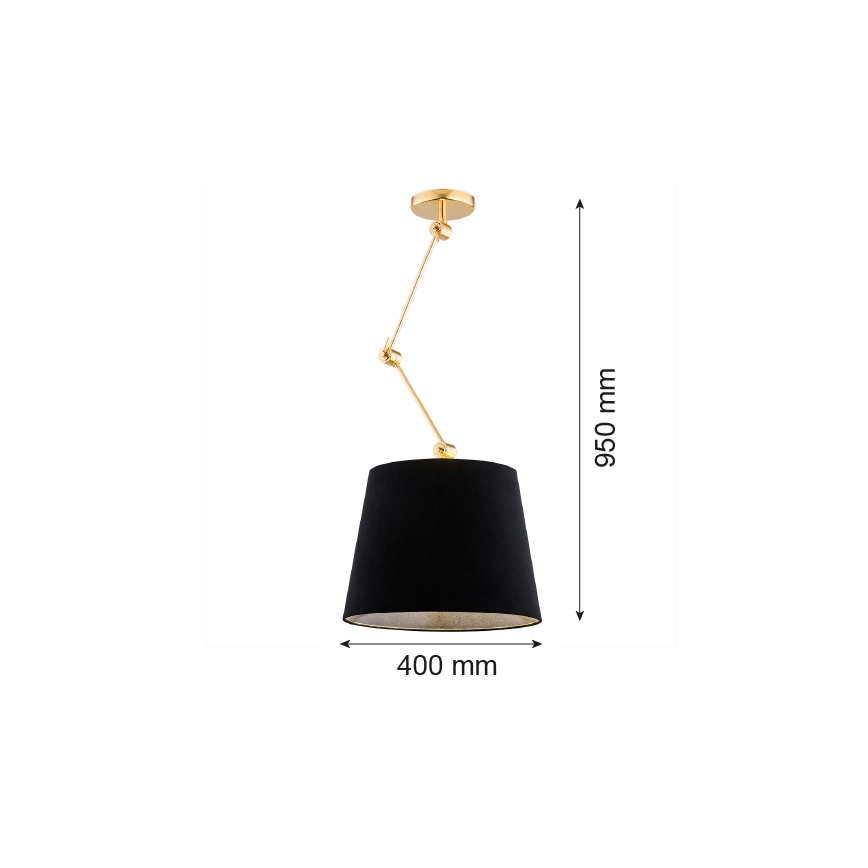 Argon 4896 - Κρεμαστό φωτιστικό ZAKYNTOS PLUS 1xE27/15W/230V μαύρο/χρυσό