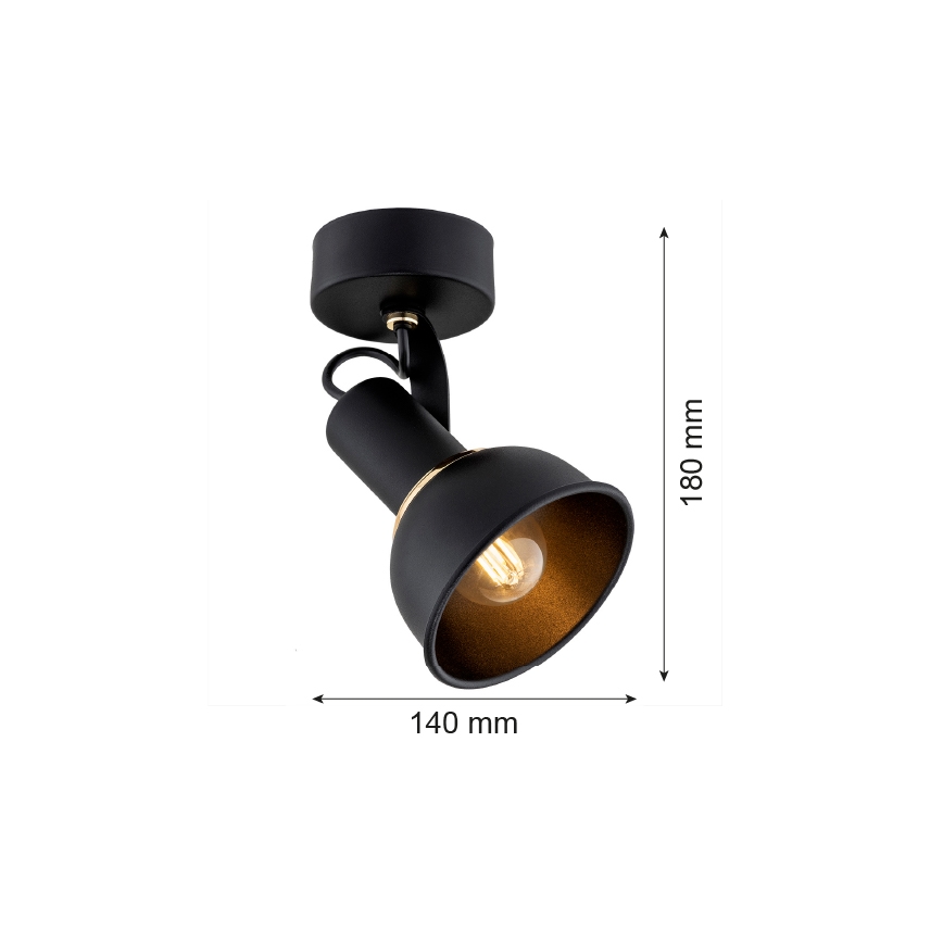 Argon 4900 - Φωτιστικό σποτ TWIST 1xE14/7W/230V μαύρο/χρυσαφί