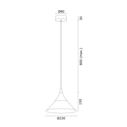 Argon 4903 - Κρεμαστό φωτιστικό οροφής MASSETO 1xE27/15W/230V μαύρο/χρυσό