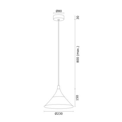 Argon 4903 - Κρεμαστό φωτιστικό οροφής MASSETO 1xE27/15W/230V μαύρο/χρυσό