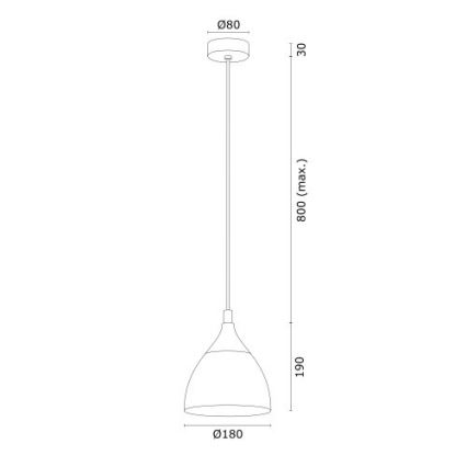 Argon 4905 - Κρεμαστό φωτιστικό οροφής MURANO 1xE27/15W/230V μαύρο/χρυσό