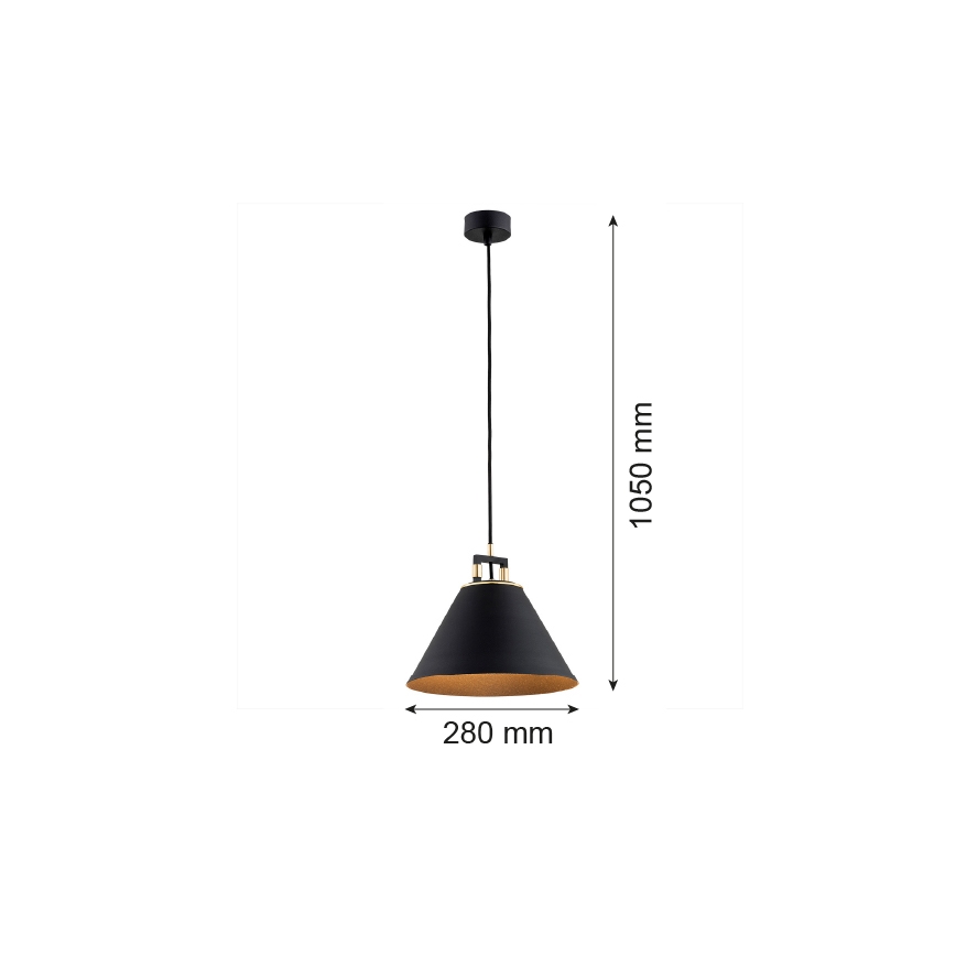 Argon 4915 - Κρεμαστό φωτιστικό οροφής ORTE 1xE27/15W/230V μαύρο