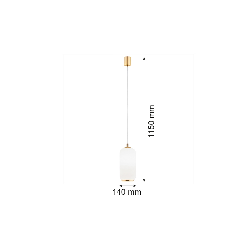 Argon 4993 - Κρεμαστό φωτιστικό οροφής PALLADO 1xE27/15W/230V χρυσό/λευκό