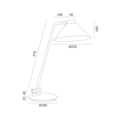 Argon 4996 - Επιτραπέζια λάμπα GABIAN 1xE27/15W/230V λευκό