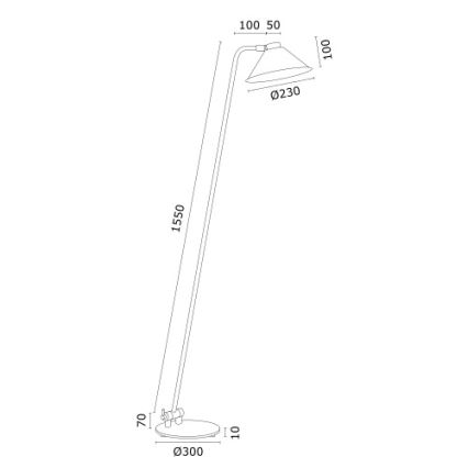 Argon 4997 - Επιδαπέδια λάμπα GABIAN 1xE27/15W/230V λευκό