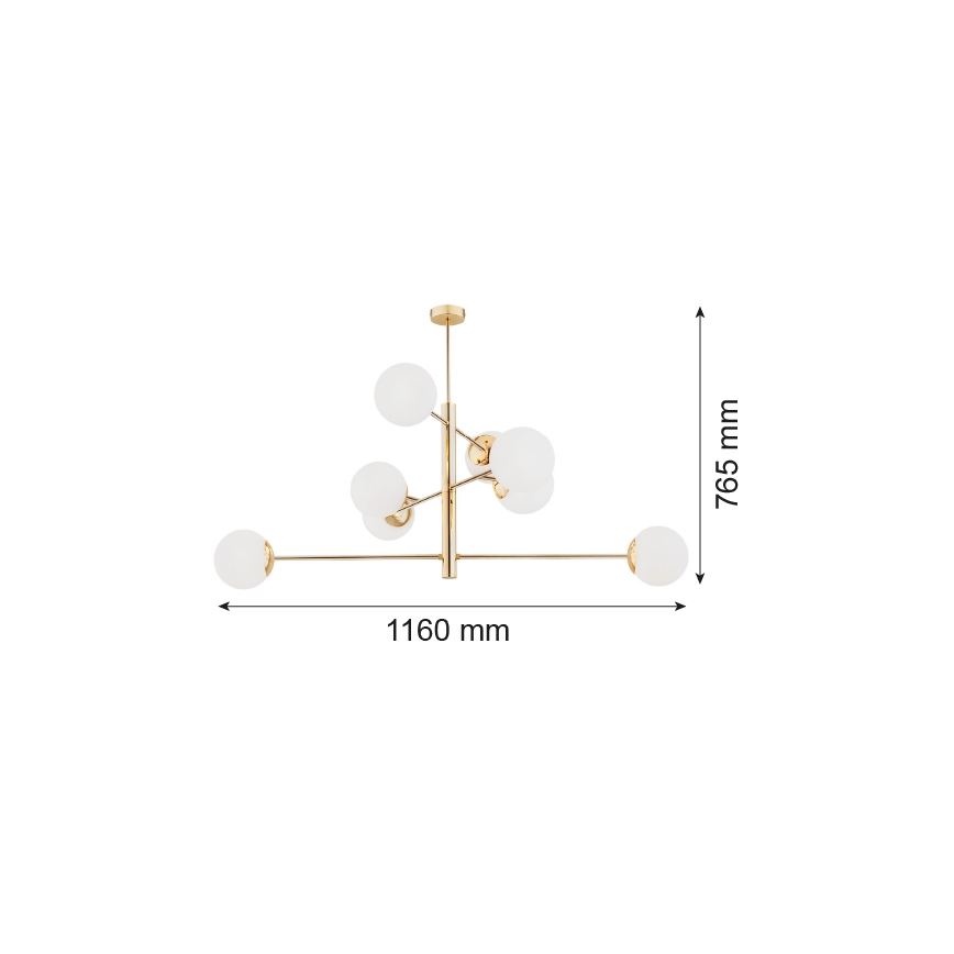 Argon 5043 - Πολύφωτο CAMERON 8xE27/15W/230V ορείχαλκο