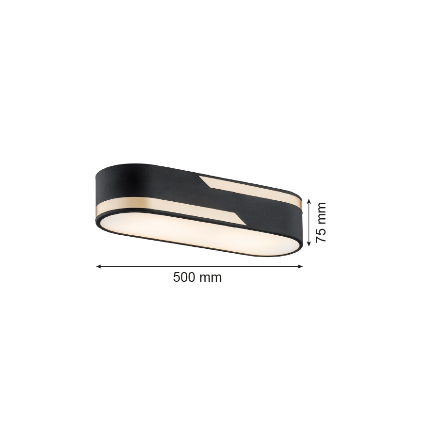 Argon 6001 - Φωτιστικό οροφής TONI 3xE27/15W/230V μαύρο/χρυσαφί