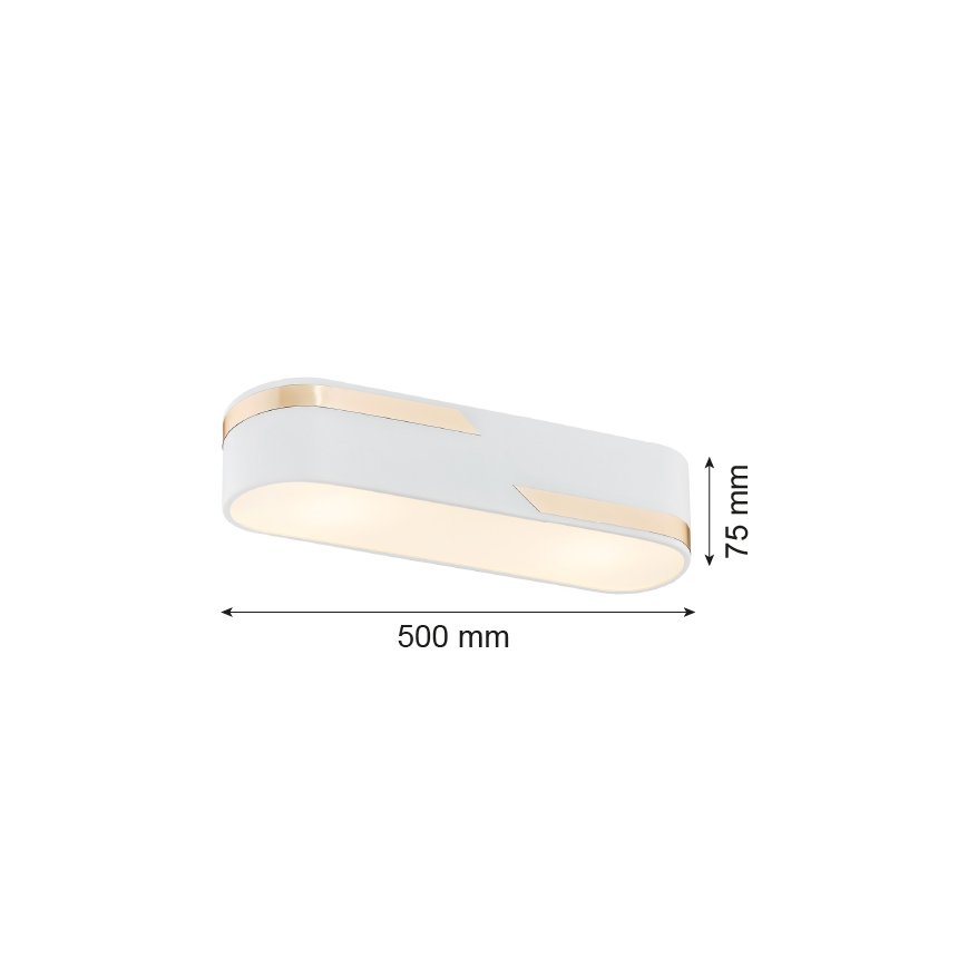 Argon 6003 - Φωτιστικό οροφής TONI 3xE27/15W/230V λευκό/χρυσαφί