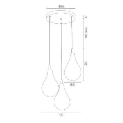 Argon 6105 - Κρεμαστό φωτιστικό οροφής OAKLAND 3xG9/6W/230V μαύρο