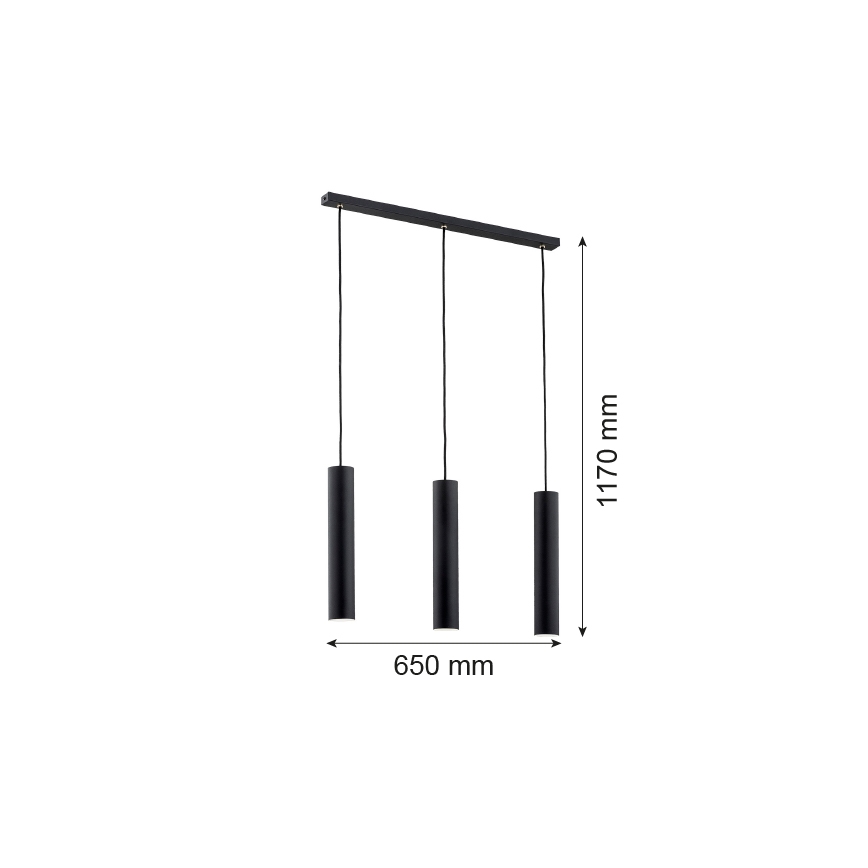 Argon 6112 - Πολύφωτο κρεμαστό ράγα GOMERA 3xGU10/5W/230V μαύρο