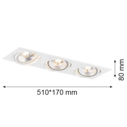 Argon 6115 - Οροφής φωτιστικό OLIMP 3xGU10-AR111/12W/230V λευκό