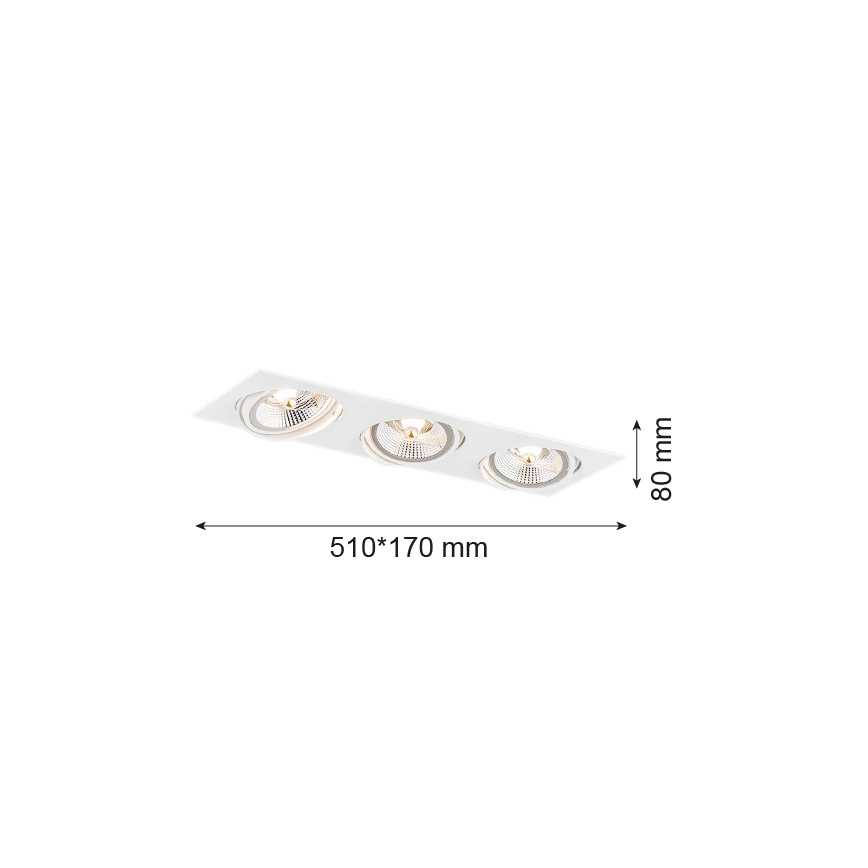 Argon 6115 - Χωνευτό φωτιστικό OLIMP 3xGU10-AR111/12W/230V λευκό