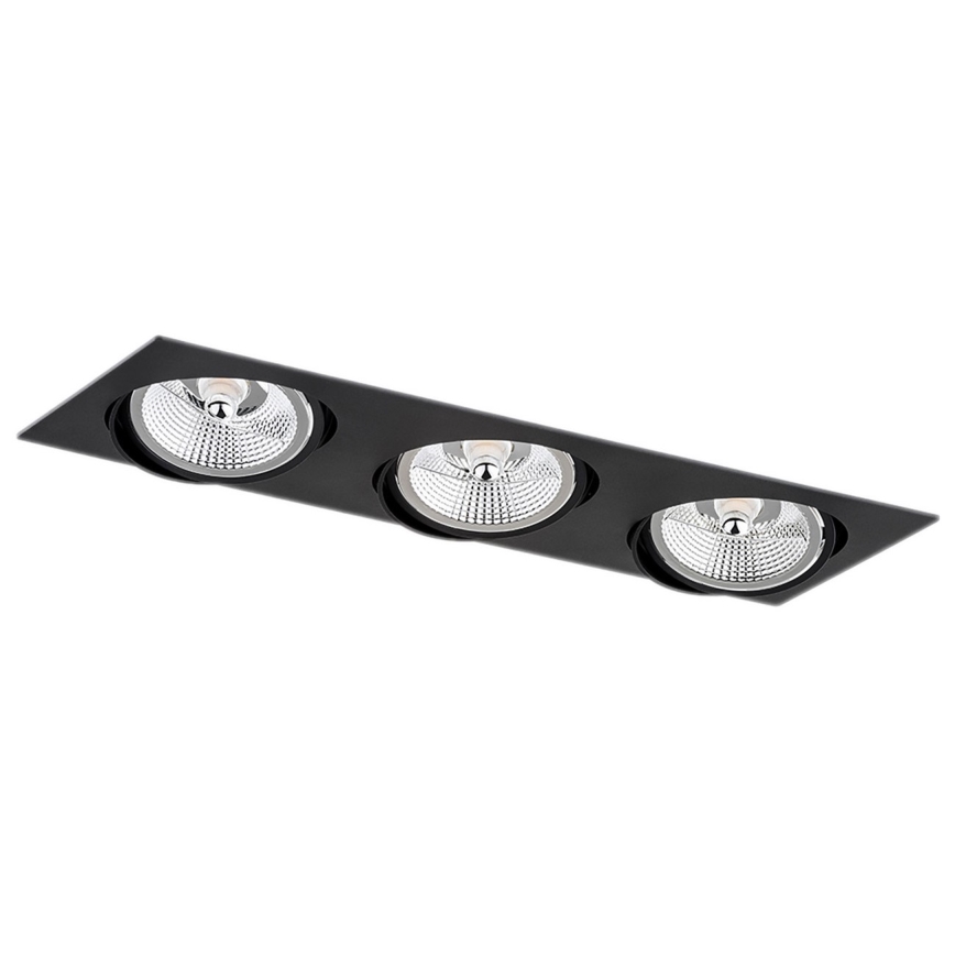 Argon 6116 - Χωνευτό φωτιστικό OLIMP 3xGU10-AR111/12W/230V μαύρο