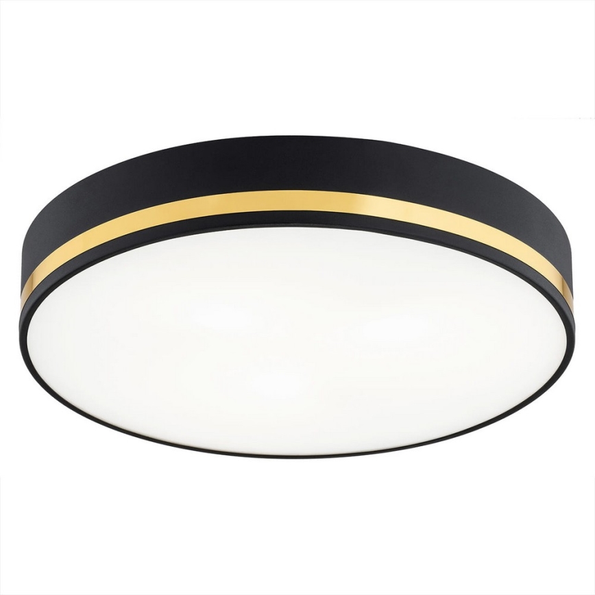 Argon 6141 - Φωτιστικό οροφής AMORE 3xE27/15W/230V διάμετρος 45 cm μαύρο/χρυσαφί