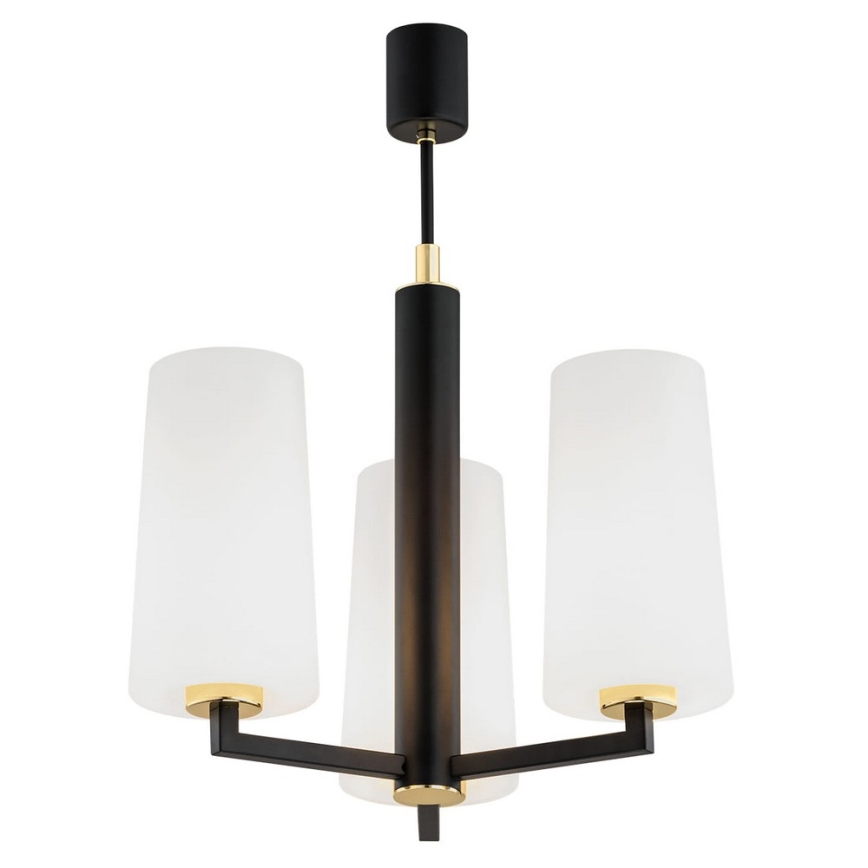 Argon 6143 - Κρεμαστό φωτιστικό οροφής CAMELOT PLUS 3xE27/15W/230V μαύρο/λευκό/χρυσό