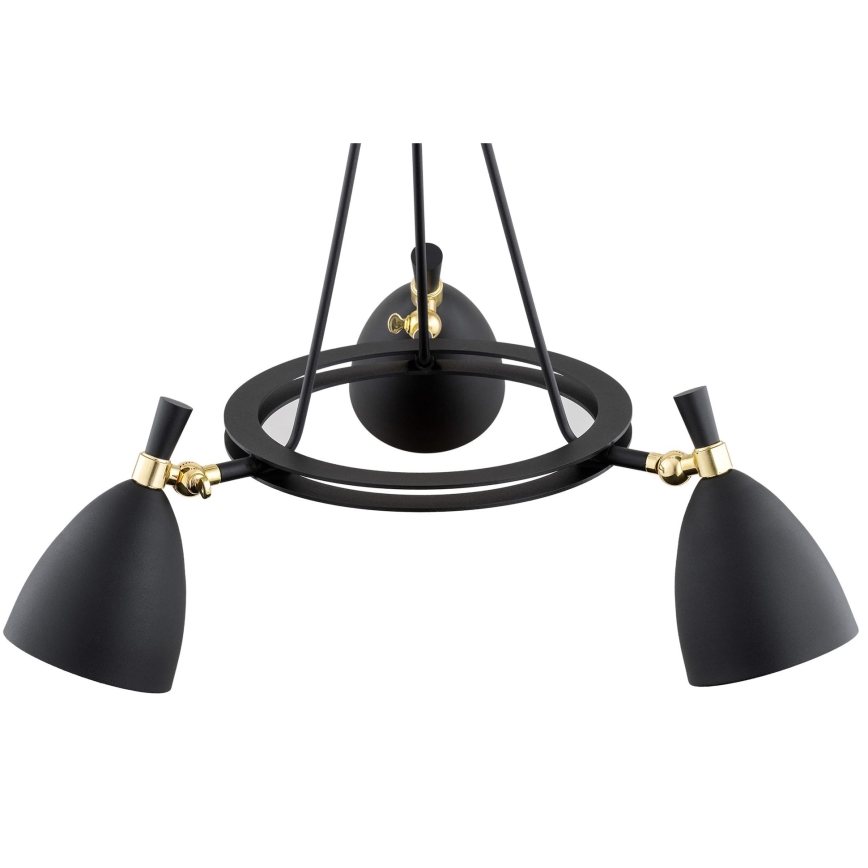 Argon 6149 - Κρεμαστό φωτιστικό οροφής CHARLOTTE 3xE27/15W/230V μαύρο/χρυσό