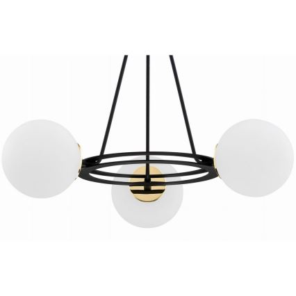 Argon 6150 - Κρεμαστό φωτιστικό οροφής AMALFI 3xE27/15W/230V μαύρο/λευκό