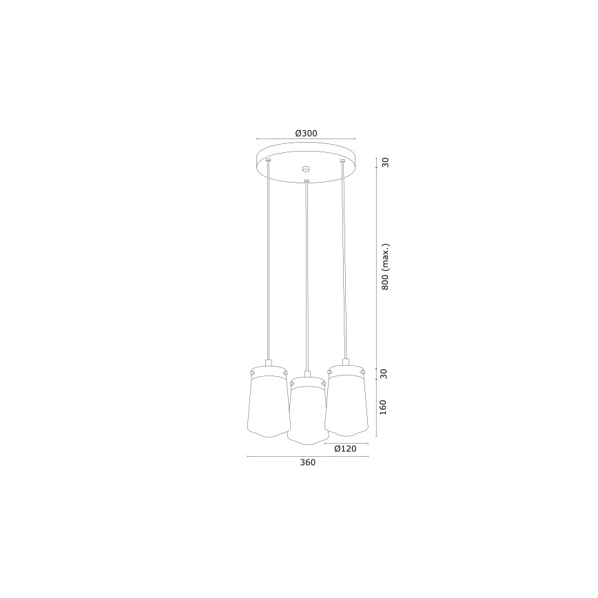 Argon 6164 - Κρεμαστό φωτιστικό οροφής PASADENA 3xE27/15W/230V χρυσό/λευκό