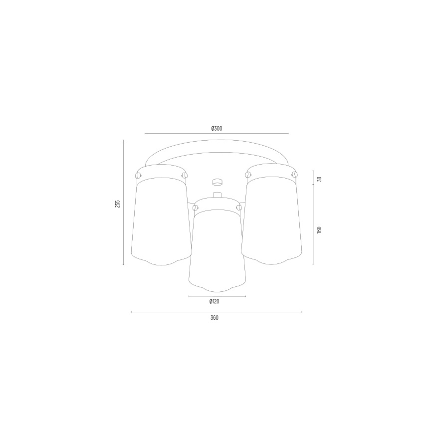 Argon 6165 - Πλαφονιέρα οροφής PASADENA 3xE27/15W/230V χρυσό/λευκό