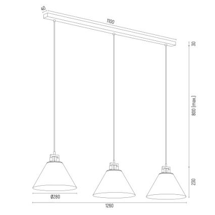 Argon 6173 - Κρεμαστό φωτιστικό οροφής ORTE 3xE27/15W/230V λευκό