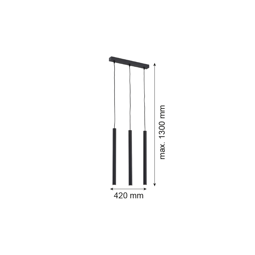 Argon 6179 - Κρεμαστό φωτιστικό οροφής ράγα ETNA 3xG9/6W/230V μαύρο