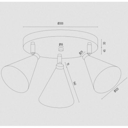 Argon 6244 - Φωτιστικό σποτ LUCINDA 3xE14/7W/230V μαύρο