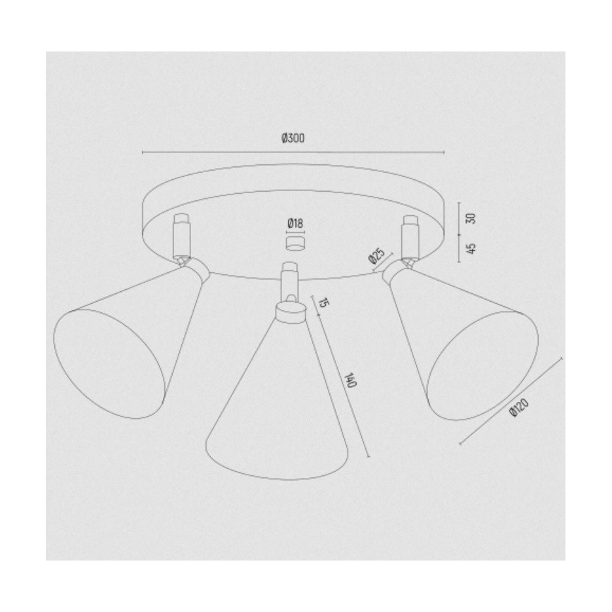 Argon 6262 - Φωτιστικό σποτ LUCINDA 3xE14/7W/230V μαύρο/χρυσαφί