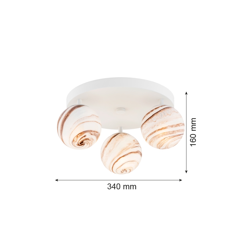 Argon 6291 - Φωτιστικό οροφής FABIO 3xE14/7W/230V αλαβάστρο λευκό