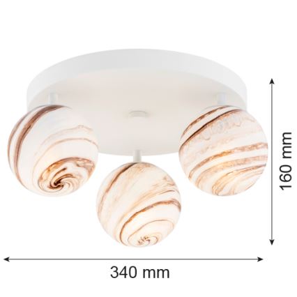 Argon 6291 - Φωτιστικό οροφής FABIO 3xE14/7W/230V αλαβάστρο λευκό