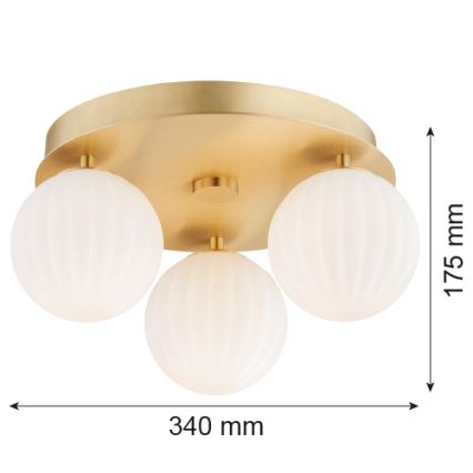 Argon 6305 - Φωτιστικό οροφής PALOMA 3xE14/7W/230V χρυσαφί/λευκό