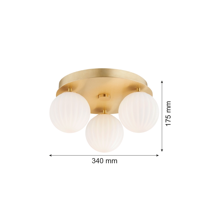 Argon 6305 - Φωτιστικό οροφής PALOMA 3xE14/7W/230V χρυσαφί/λευκό