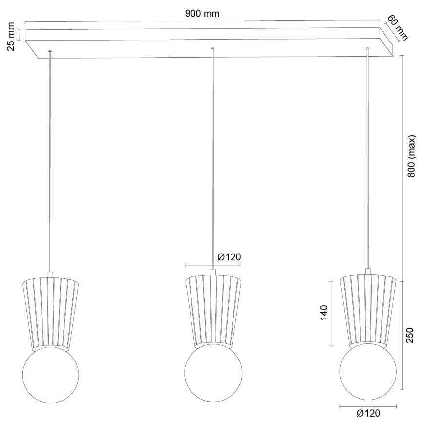 Argon 6357 - Κρεμαστό φωτιστικό μπάνιου με καλώδιο VOLANTE 3xG9/6W/230V IP44 μπεζ