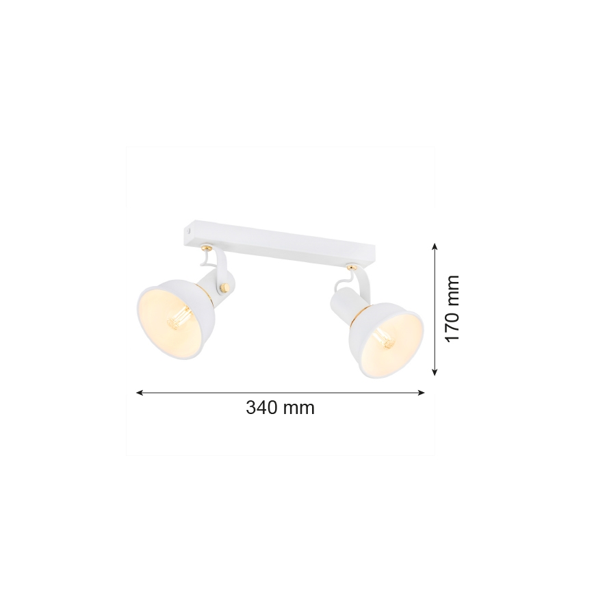 Argon 7036 - Φωτιστικό σποτ TWIST 2xE14/7W/230V λευκό/χρυσαφί