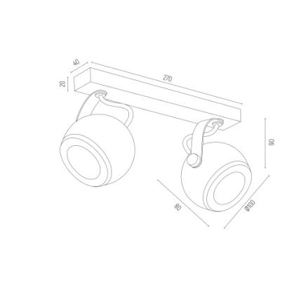 Argon 7038 - Φωτιστικό σποτ KOS PLUS 2xGU10/5W/230V λευκό/χρυσαφί