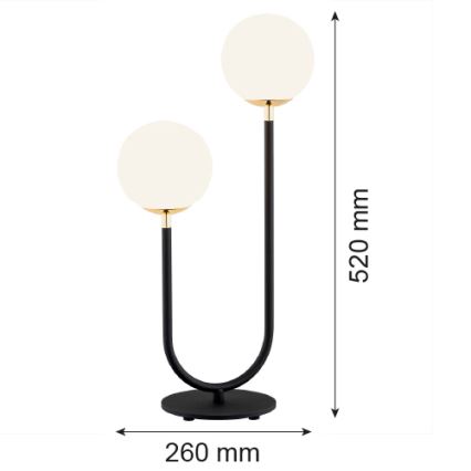 Argon 7072 - Επιτραπέζια λάμπα FERRONE 2xE14/7W/230V μαύρο/λευκό/χρυσαφί