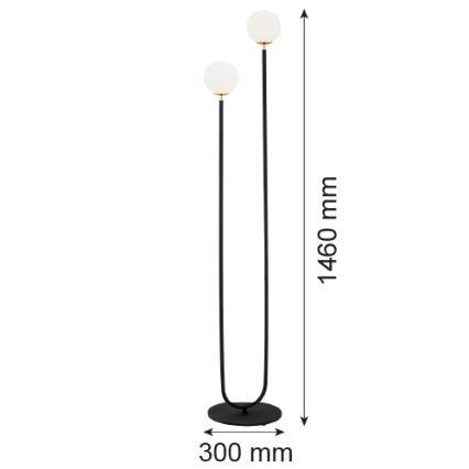 Argon 7073 - Επιδαπέδια λάμπα FERRONE 2xE14/7W/230V μαύρο/λευκό/χρυσαφί