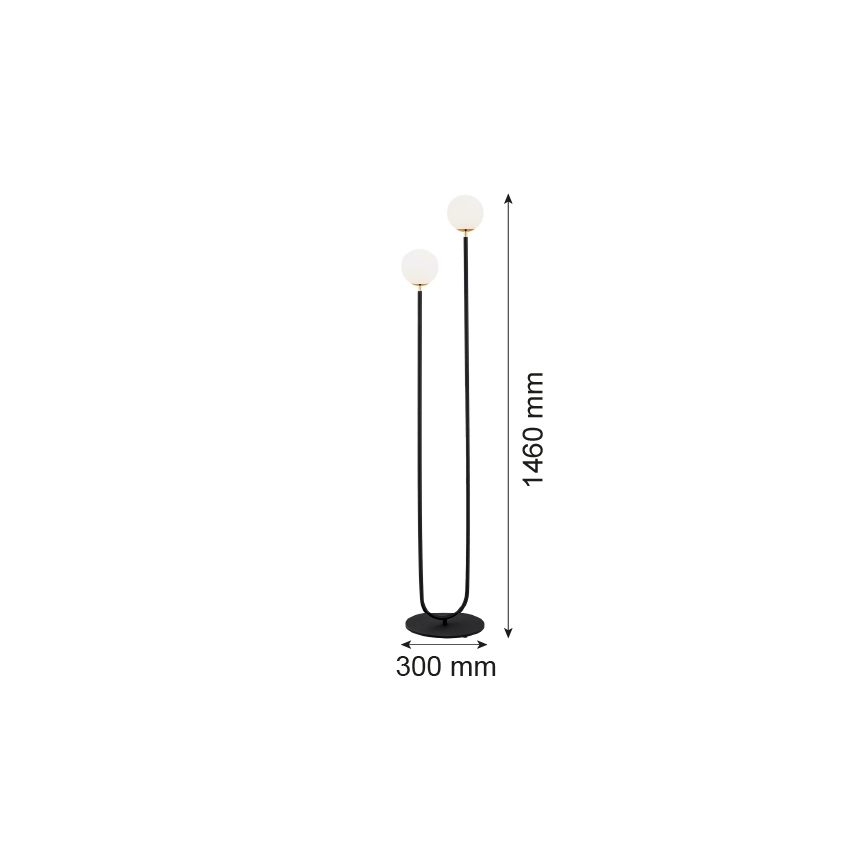 Argon 7073 - Επιδαπέδια λάμπα FERRONE 2xE14/7W/230V μαύρο/λευκό/χρυσαφί