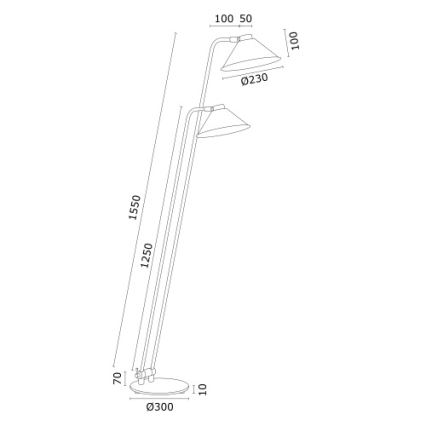 Argon 7074 - Επιδαπέδια λάμπα GABIAN 2xE27/15W/230V λευκό