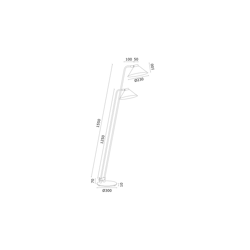 Argon 7074 - Επιδαπέδια λάμπα GABIAN 2xE27/15W/230V λευκό