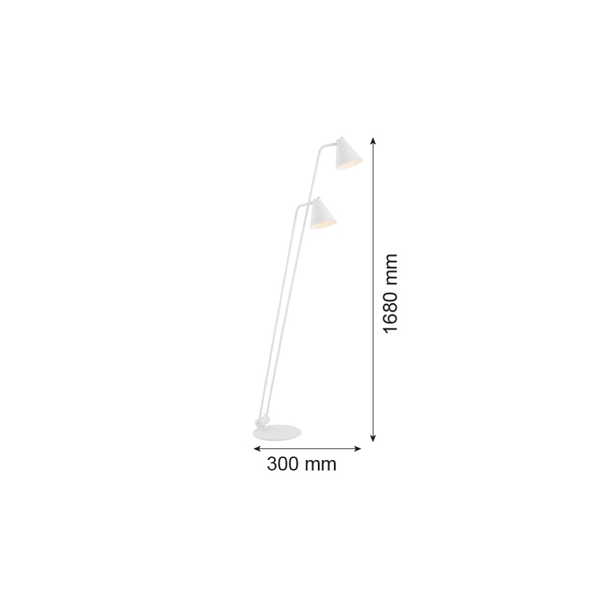 Argon 7076 - Επιδαπέδια λάμπα AVALONE 2xE27/15W/230V λευκό