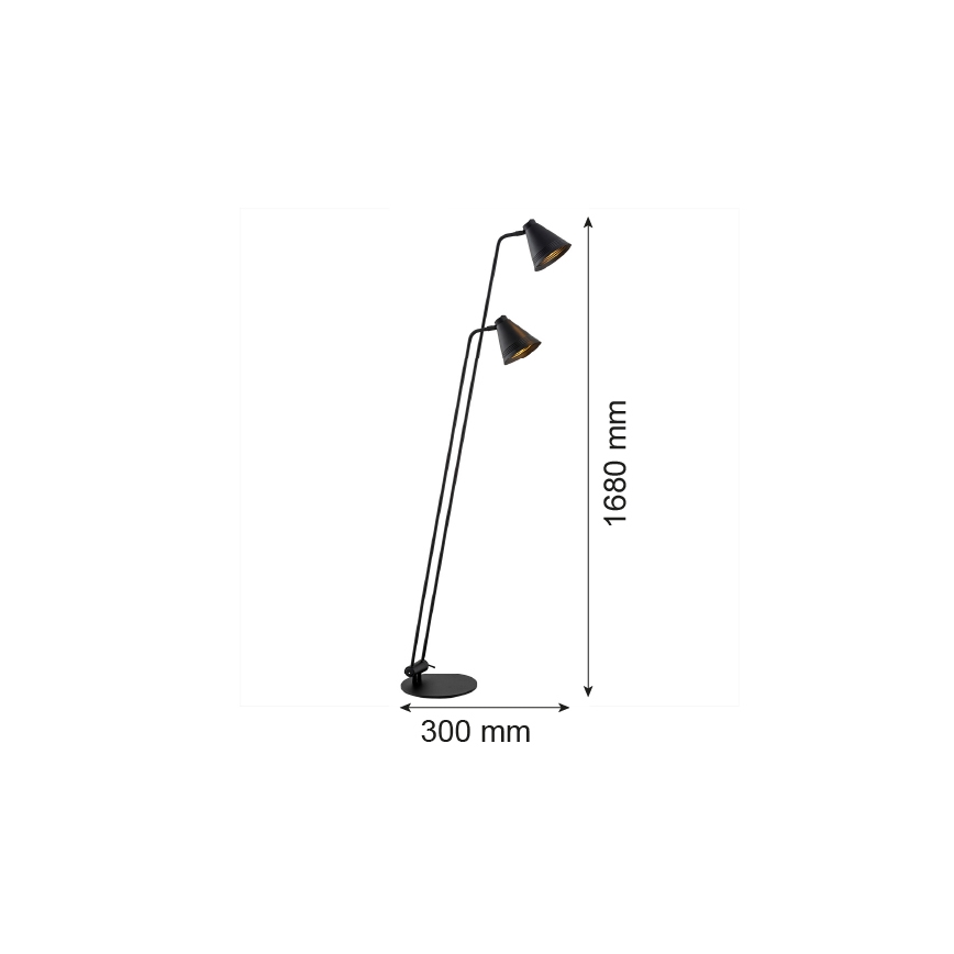 Argon 7077 - Επιδαπέδια λάμπα AVALONE 2xE27/15W/230V μαύρο