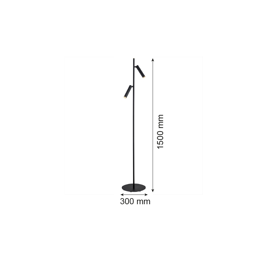 Argon 7082 - Επιδαπέδια λάμπα TORRE 2xG9/6W/230V μαύρο