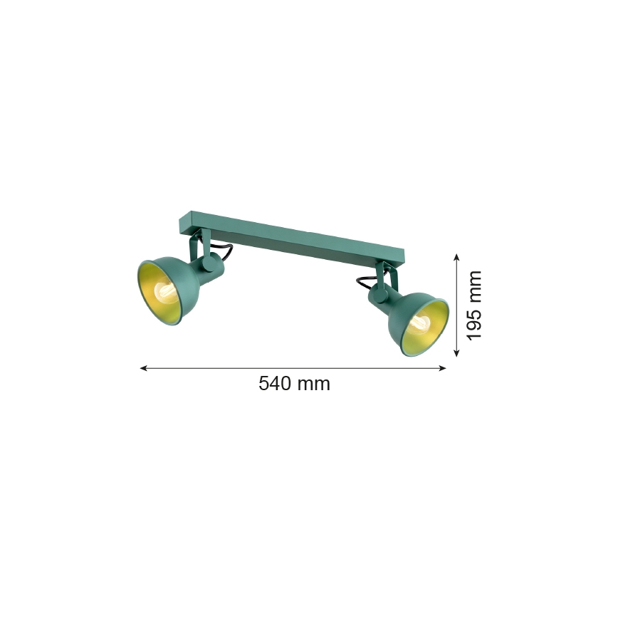 Argon 7174 - Φωτιστικό σποτ LENORA 2xE14/7W/230V πράσινο