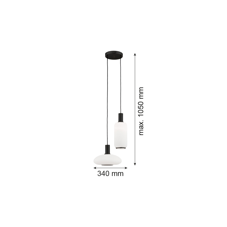 Argon 7214 -  Κρεμαστό φωτιστικό οροφής SAGUNTO PLUS 2xE27/15W/230V μαύρο