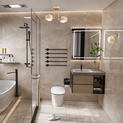 Argon 7215 - Κρεμαστό φωτιστικό μπάνιου MASSIMO PLUS 2xG9/6W/230V IP44 χρυσαφί