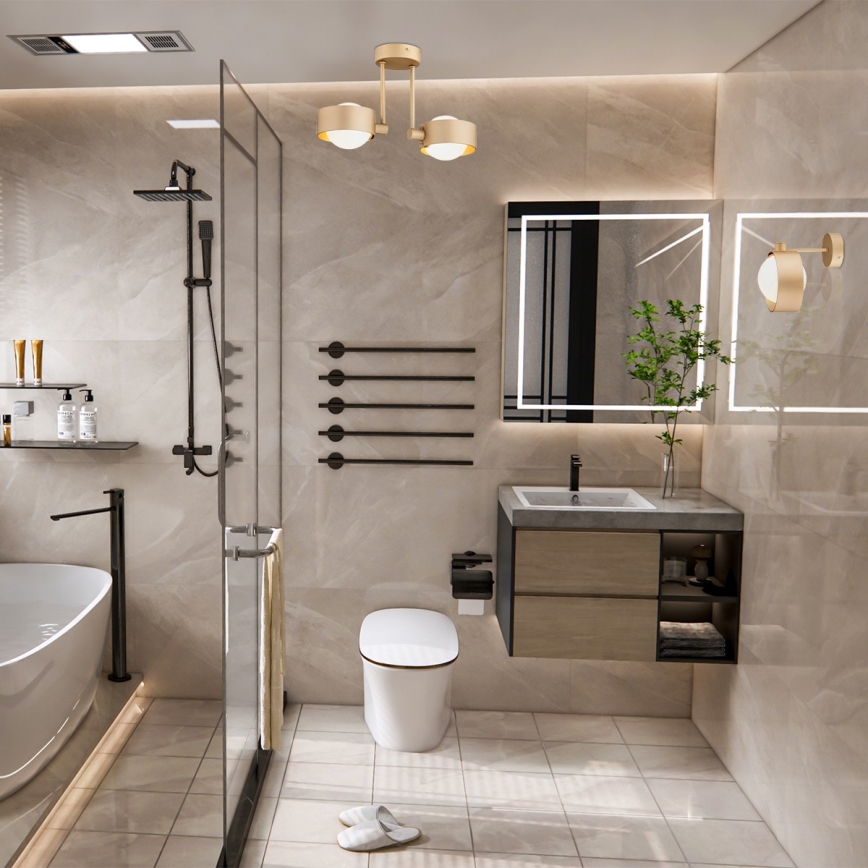 Argon 7215 - Κρεμαστό φωτιστικό μπάνιου MASSIMO PLUS 2xG9/6W/230V IP44 χρυσαφί