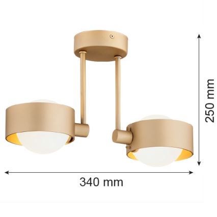 Argon 7215 - Κρεμαστό φωτιστικό μπάνιου MASSIMO PLUS 2xG9/6W/230V IP44 χρυσαφί