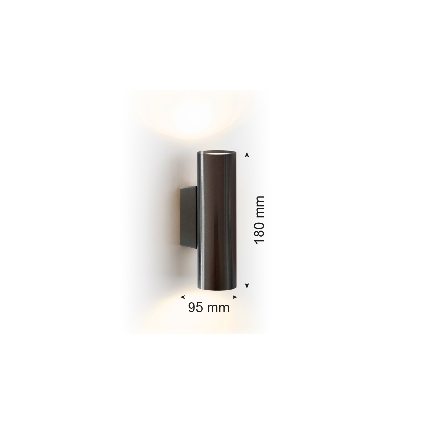 Argon 7231 - Φωτιστικό τοίχου MITOS PLUS 2xGU10/5W/230V μαύρο