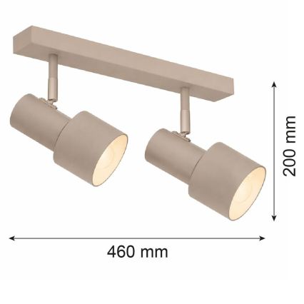 Argon 7294 - Σποτ φωτιστικό DOR 2xE27/15W/230V μπεζ
