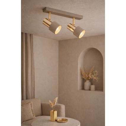 Argon 7299 - Σποτ φωτιστικό DOR 2xE27/15W/230V χρυσό/μπεζ